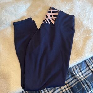 Fabletics Navy and Pink Leggings